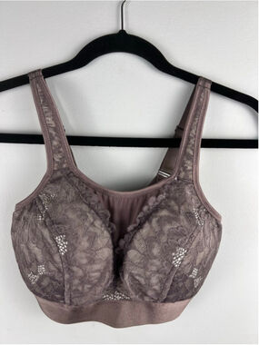 Women's Breezies Brown Lace Bra S